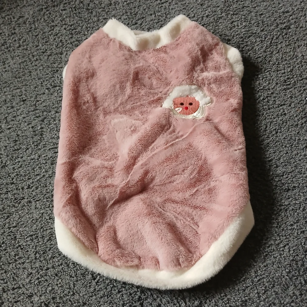 Cat Faux Rabbit Fur Cat Vest Fluffy Plush Warm Fleece Sweatshirt Pet Sweater L